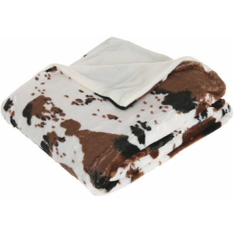Plaid Vache - 130 x 160 cm et marron (1/4)