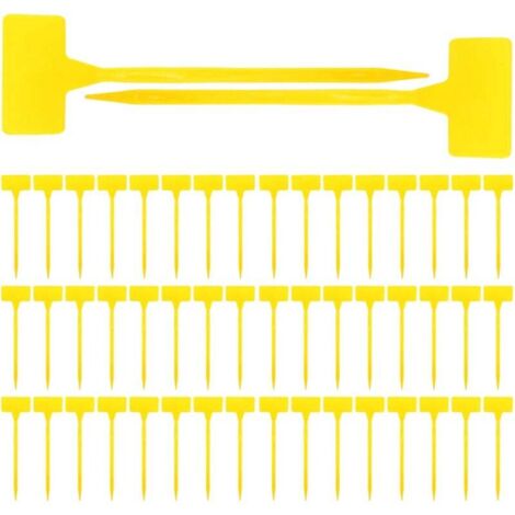 50 Pièces étiquettes plante,etiquette jardin exterieur,grand étiquettes plastique potager,étiquettes de Culture réutilisables-Jaune(309CM) (1/5)