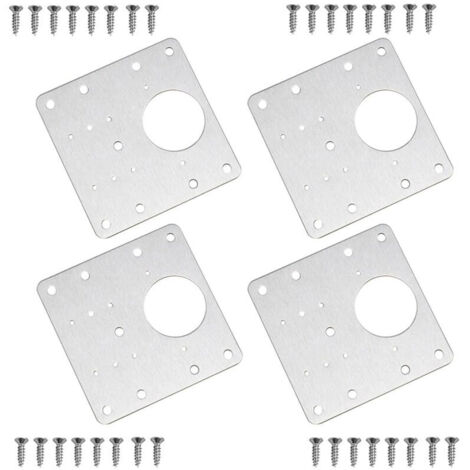 Plaque de rparation de charnire d'armoire en acier inoxydable avec vis (4 pices) (1/5)
