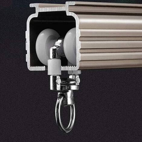 PhoenixDN 20 Pièces Rouleaux De Rail De Rideaux - Poulies Silencieuses Pour Rideaux Salles De Bains, Chambres Et Armoires
