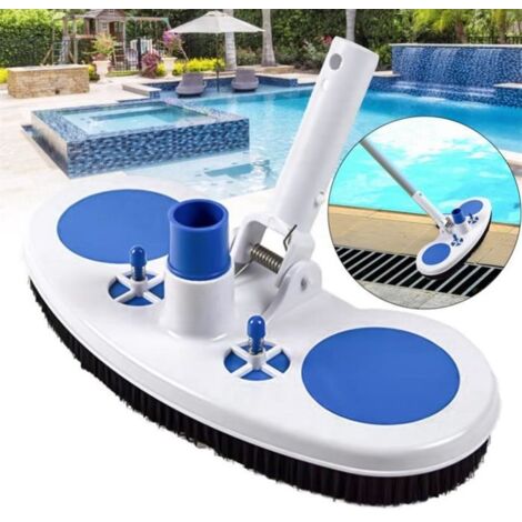 Brosse de nettoyage de piscine Tête d\'aspirateur de piscine lestée de 13 pouces, avec poils en Nylon, jardin detachee Bleu (1/4)