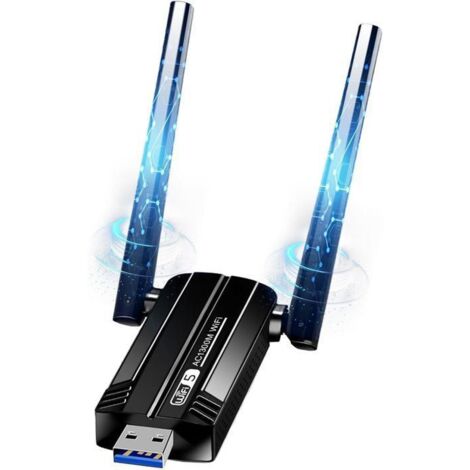 Clé WiFi Puissante AC1300 Mbps USB 3.0 Double Bande Antenne WiFi 2.4G / 5GHz Dongle WiFi, Compatible avec Windows 11/10/8/7/XP (1/4)