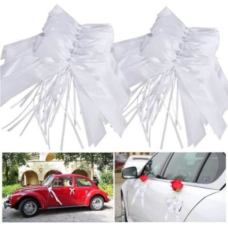 Noeuds de Voiture - Non spécifié - 200 Pièces - Blanc - 22x12cm - Décoration Mariage (1/4)