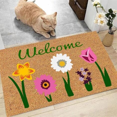 Nunbee Paillasson Mandala Designe Tapis De Sol Antidérapant Extérieur D'Entrée Interieur Fibre