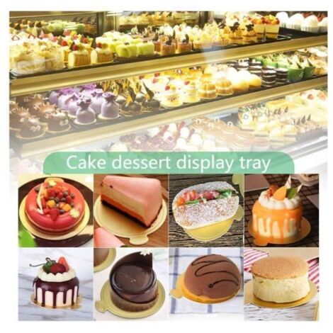 FYSL 100 PCS Supports à Gâteau Carton 9cm Dorés - Plateaux Ronds Pour Cupcakes Et Desserts