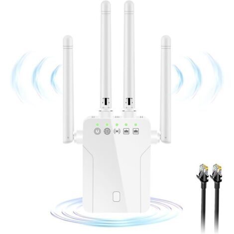 Répéteur Wifi Puissant 1200Mbps Amplificateur Wifi Double Bande 5Ghz&2.4Ghz Wifi Extender,Wifi Booster Avec 2 Ports Lan,Modes Re (1/4)