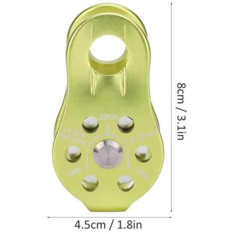 Poulie D'Escalade Simple Fixe Demeras - Aluminium Aéronautique 7075, 3 Trous, Pour Alpinisme Et Travaux