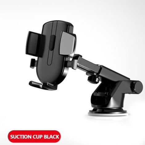 Support de téléphone portable - - Sucker Car Phone Holder - Noir - Rotation 360° - Bras télescopique (1/4)