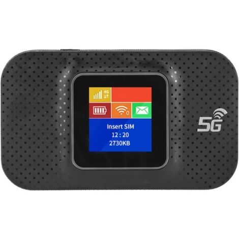 Routeur WiFi 4G Portable,Point D'accès WiFi Mobile à écran Couleur de 1,44 Pouces avec Emplacement pour Carte Micro SIM pour(Black) (1/4)