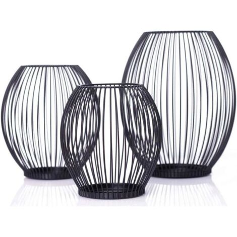 Lot De 2 Appliques Murales Fer Forgé Noir - Triple Bougie Chauffe-plat - Candelaria