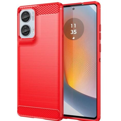 Coque pour Motorola Moto G85 5G - housse etui silicone gel carbone + verre trempe - ROUGE (1/4)