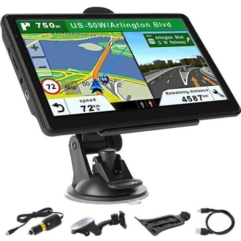 GPS Voiture - - Camion - Écran Tactile 7 Pouces - Mémoire 8G - Avertissement Zones de Danger (1/4)