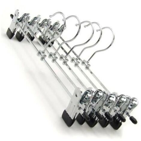 Lot de 20 cintres porte-pantalons en métal - OHP - Clips à crocodile Lot de 20 cintres porte-pantalons en métal - OHP - Clips à crocodile
