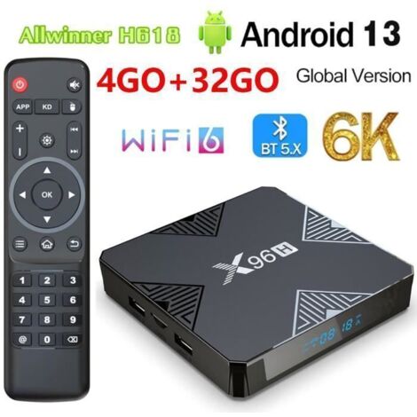 Boitier Android 13 TV Box Allwinner H618 boitier multimedia -4GB+32GB-core, 64 Bit 6K HDR H.265 VP92.4G/5G (1/4)