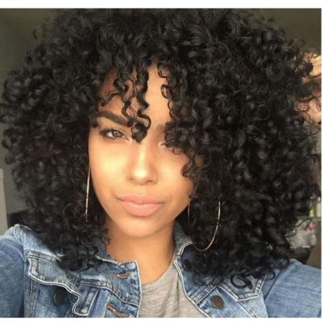 Perruque d\'afro noir naturel - PERRUQUE - POSTICHE - BLACK - Femme - Adulte (1/4)
