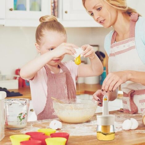 Flacon Distributeur D'huile Avec Pinceau En Silicone - Bouteille 175 Ml/350 Ml Avec échelle - Anti-fuite, Pratique Pour Cuisine