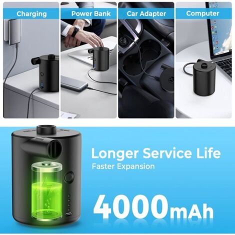 Deeplee Pompe à air électrique, gonfleur électrique Rechargeable à Deeplee Pompe à air électrique, gonfleur électrique Rechargeable à