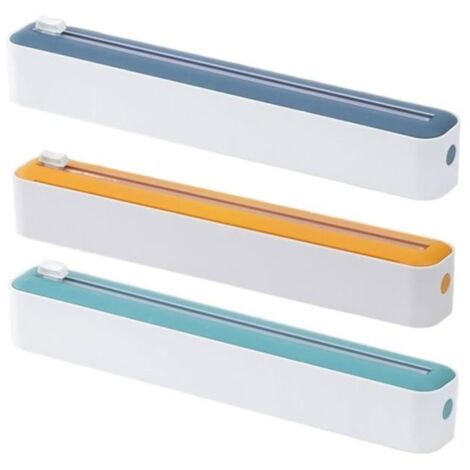 Lot de 3 distributeurs de film magnétique avec coupe-film,tiroir,dévidoir pratique pour film plastique/papier aluminium – Coupe-film (1/4)
