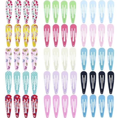 Pince Cheveux 60 pièces en métal, barettes cheveux fille 5cm, accessoires cheveux pour filles, enfants, bébé et femmes (1/4)