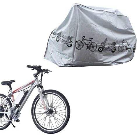 Housse de vélo universelle Couvercle anti-poussière 200 x 100 cm, protection contre la pluie et UV Résistant pour moto, grise (1/4)