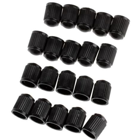 20pcs Bouchons de protection de valve en plastique Tubes de pneu pour velo moto voiture Van Noir (1/4)