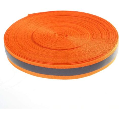 Tissu Réfléchissant Pour Couture - 3m - Ruban de Sécurité Haute Visibilité, Ruban de Sécurité Universel en Tissu Réfléchissant, Orange, Orange (1/5)