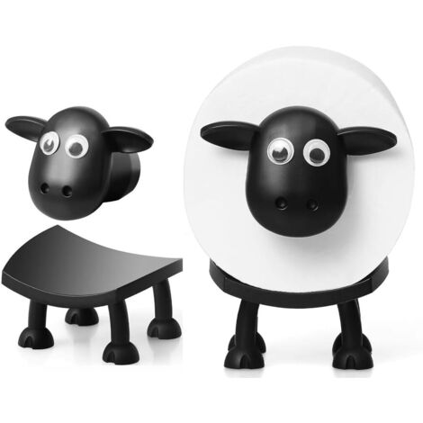 Porte-Rouleau Toilette Mouton Décoratif - Lot De 4, Support Autoportant En PVC, Sans Installation