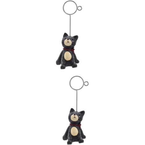 2 porte-photos résine chaton – accessoires mignons pour bureau et mariage (1/4)