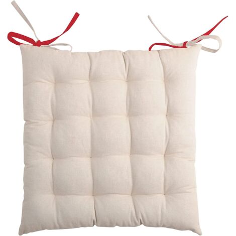 Stof - Galette de Chaise - Taille 38x38 cm - 100% Polyester - Couleur Lin - Modèle Nelson - Qualité Exceptionnelle - Confortable et Élégant - Facile d' entretien