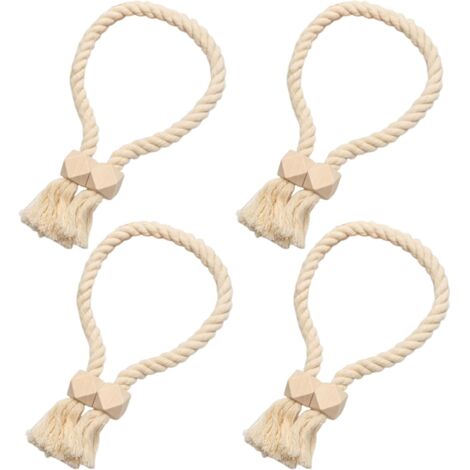 Embrasse Rideau Magnetique,2 Pcs Attache Rideau sans Percage Embrasses Coton Tricoter - Maison