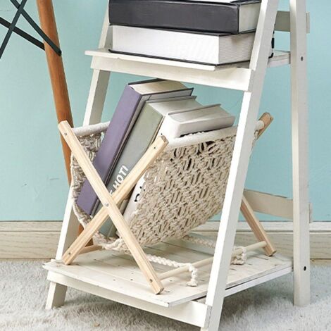 Porte-magazine Tissé Papier Boho, Stand Fer, Panier Livre Pour Salon De Bain 91767006