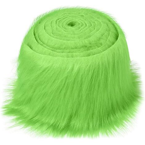 Bande fausse fourrure verte 5x150 cm pour vêtements et déco Noël (1/4)