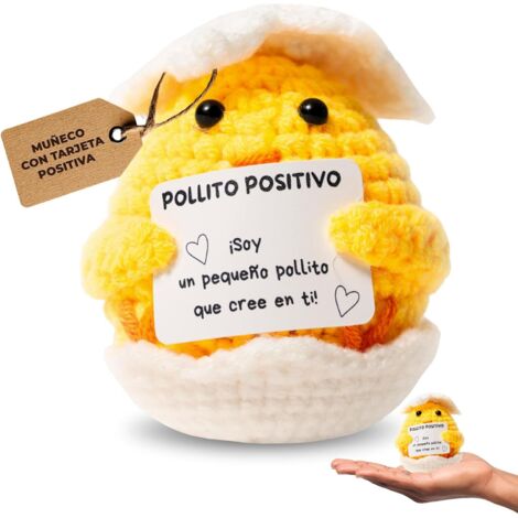 Poulet positif en espagnol, objet bureau humoristique et motivant pour homme, femme ou couple (1/4)