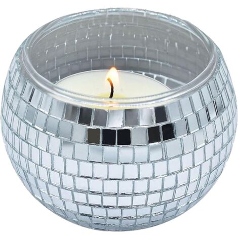 Bougeoirs ronds en forme de boule avec miroir, bougeoirs décoratifs, centres de table, décorations de mariage, pot en acrylique (1/4)