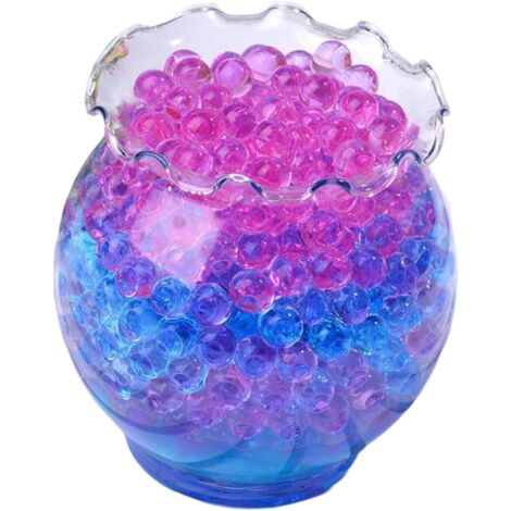 Lot de 10 000 perles d'eau bleues pour plantes - Perles en gel pour fleurs et plantes (1/4)
