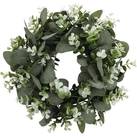 Couronne de feuilles artificielles pour porte d'entrée, ferme, jardin, mariage, décoration intérieure et extérieure (1/4)