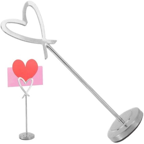 Clips photo cœur métal – supports numéros de table, cartes de place, fêtes (1/4)