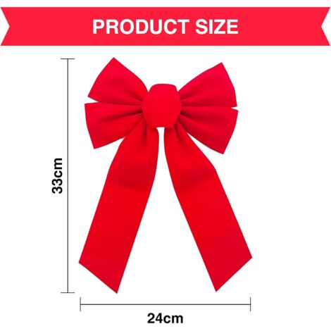 Générique 24 Pièces Nœuds De Noël En Velours, 8,9cm Noeud