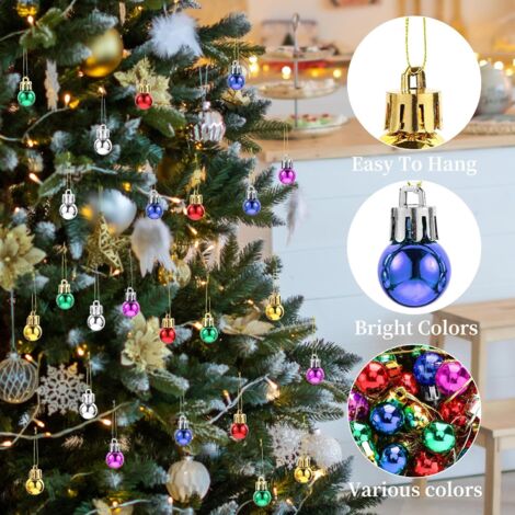 Lot 24 Mini Boules De Noël En Verre Multicolores - Décorations Vintage Scintillantes Pour Sapin