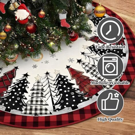 Artoid Mode Jupe De Sapin De Noël à Carreaux De Buffle - Étoile Ange - 91 Cm - Décoration Festive