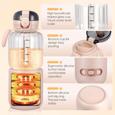 Chauffe Biberon Nomade Portable 500ml - Voiture Et Voyage - Contrôle Température 35-70°C