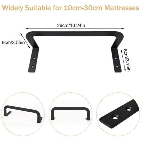 4 Pièces Arrêt Matelas Antidérapant - Barre De Retenue Métal Pour Lit, Butée Anti-Glissement 26cm