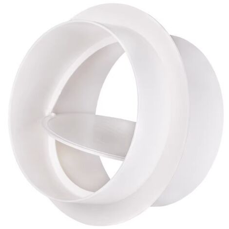 Raccord Tuyau Ventilation 125 Mm Avec Clapet Anti-Retour – Connecteur PVC ABS Blanc – Empêche Reflux D'Air Et Odeurs