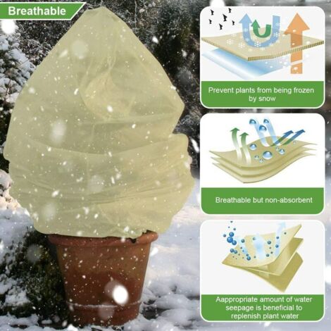 Voile D'hivernage 120x180 Cm - Housse De Protection Contre Gel, Neige, Vent - Non Tissé 60 G/m², Avec Cordon