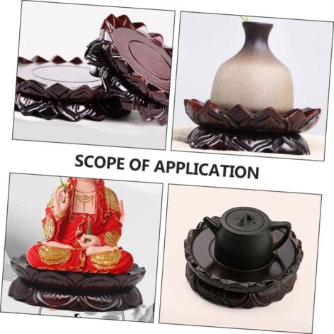 Agatige Base de présentoir en Bois Massif, Présentoirs en Bois, Base Pratique de bonsaï de Vase de théière pour Le présentoir de décoration de Bureau à Domicile(8cm*8cm*3.7cm