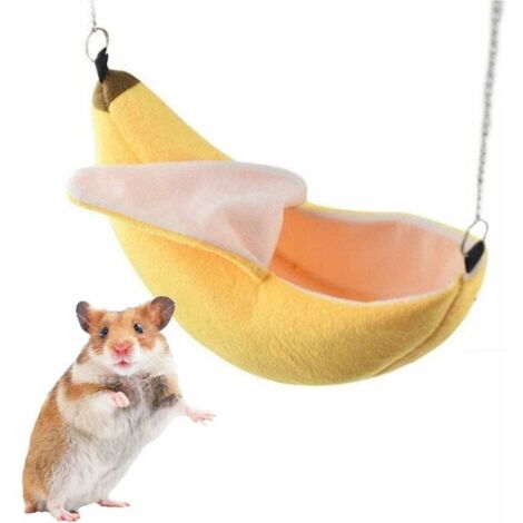 Banane Hamster Lit Maison Hamac Petit Animal Chaud Nichoir Cage Hamster Accessoires pour Sucre Hamster Petit Animal (1/5)