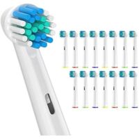 Sulkiwe - Têtes de brosse à dents compatibles Oral-B, pour modèles Pro et Genius, 16 pièces (blanc)