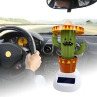 Ornement de voiture solaire,cactus,balançoire,décoration de tableau de bord,jouet,accessoires pour intérieur de voiture PZCC