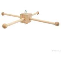 Support de cadre Mobile en bois pour carillon éolien - Fait à la main - Blanc