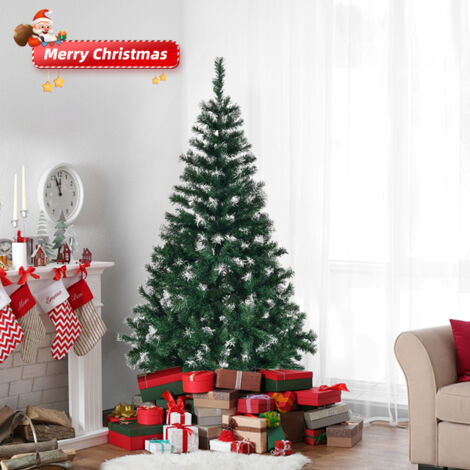 SOGES Knstlicher, schneebedeckter Weihnachtsbaum, 1,20 m, ohne  Beleuchtung, bestehend aus 300 Zweigen und einem stabilen Metallgestell,  Grn und Wei